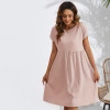 Cross-border trade Amazon 2024 European and American Fashion Summer OL style cotton and linen round-neck A-line pocket dress Application Scenario